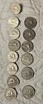 Nice Lot of 14 - 5 Cent 1941 - 1984's Canadian Nickles Coins George & ELIZABETH 