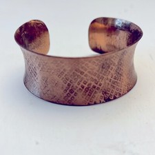 Vintage Copper Hammered Cuff Bracelet