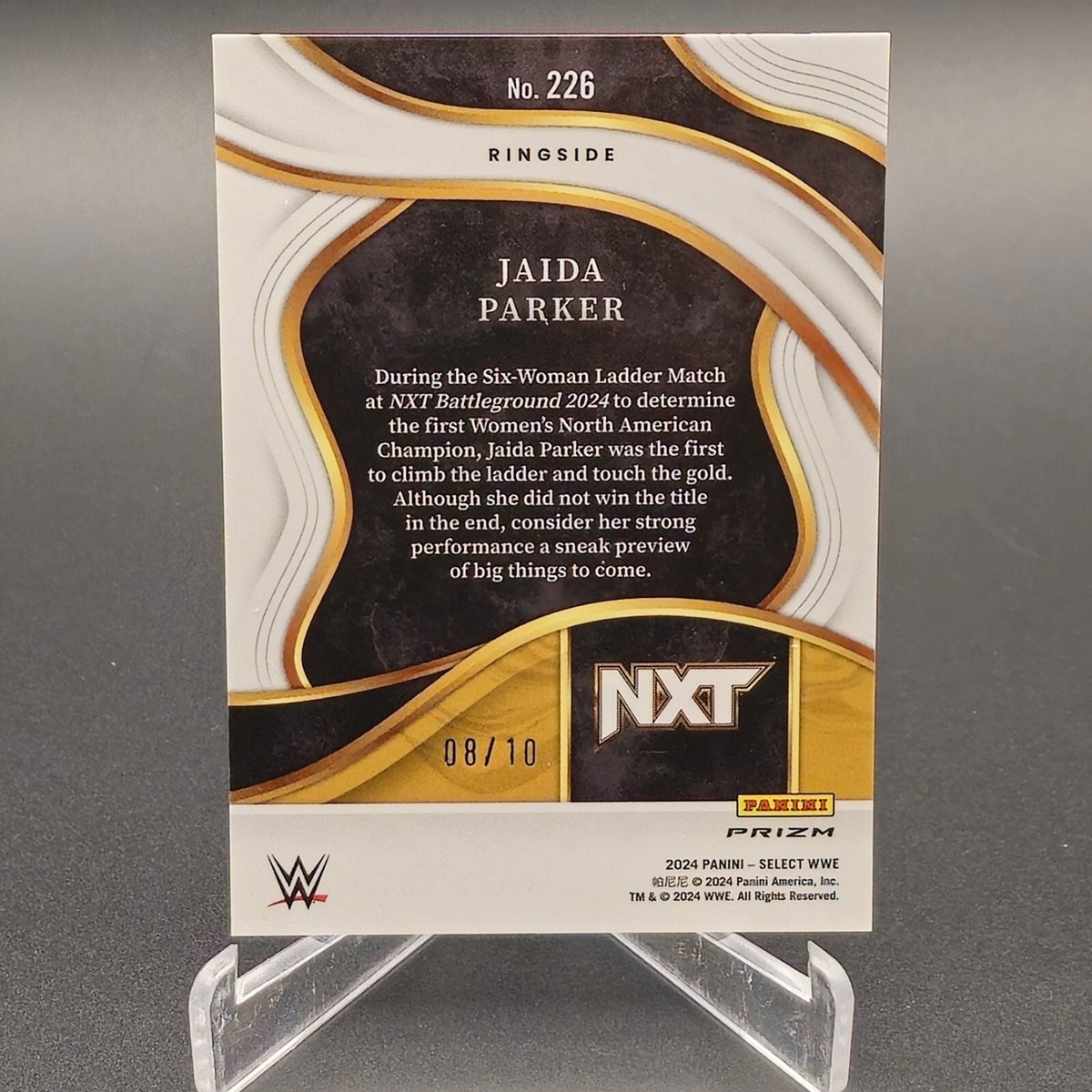 2024 Panini Select WWE Ringside Jaida Parker #226 Gold Ice Prizm
