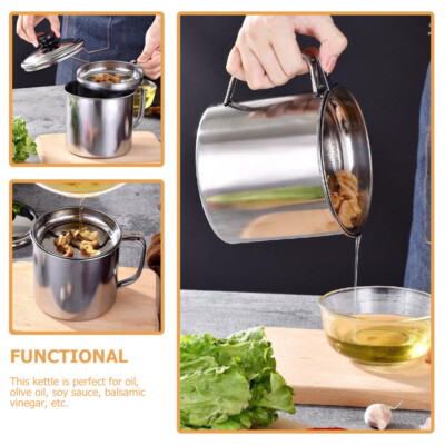 OFFSCH Ölfiltertopf Aus Edelstahl - Sieb Für Speiseöl Mit Praktischem Griff