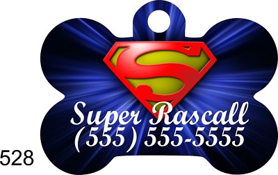 Superman Dog Bone CUSTOM PERSONALIZED PET ID TAG Unique Colorful cute Super Pet