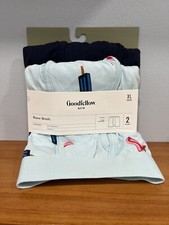 GOODFELLOW  CO NIB Boxer Briefs 2 Pk SZ XL 40/42 Soft Light Blue Popsicles Navy