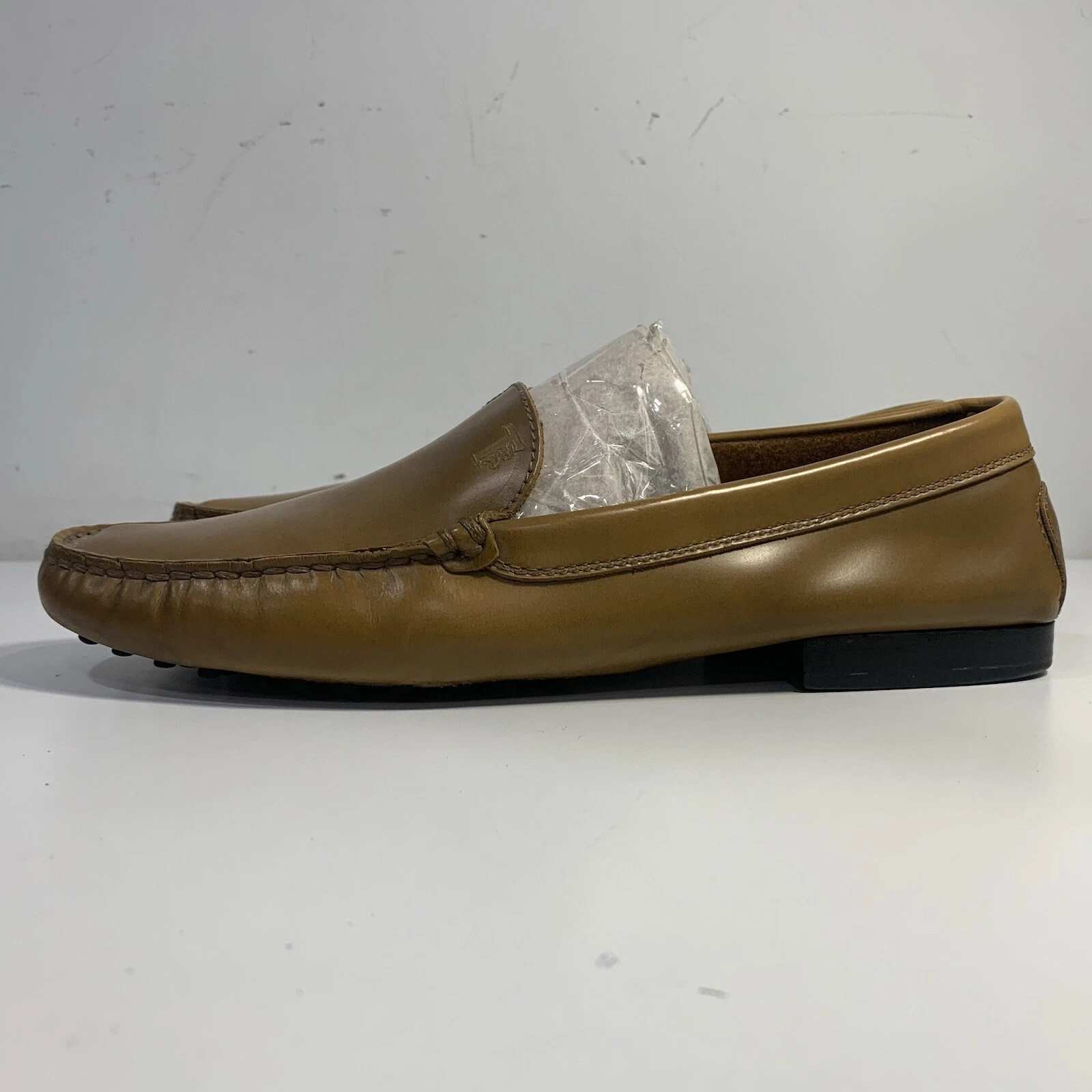 TOD’S Mocassino Uomo Taglia 39 5 Europeo 7 US Pelle Marrone Scarpe Made In Italy