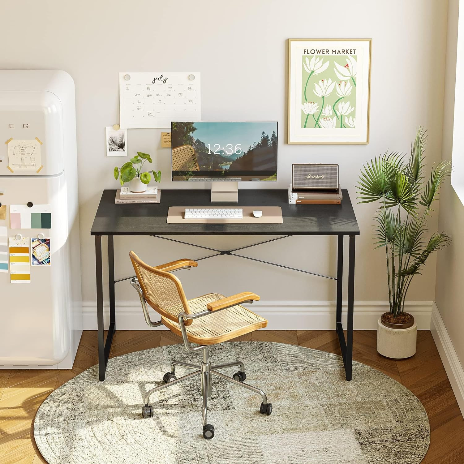 Bureau informatique 80x50x75 cm table moderne bois clair - 3