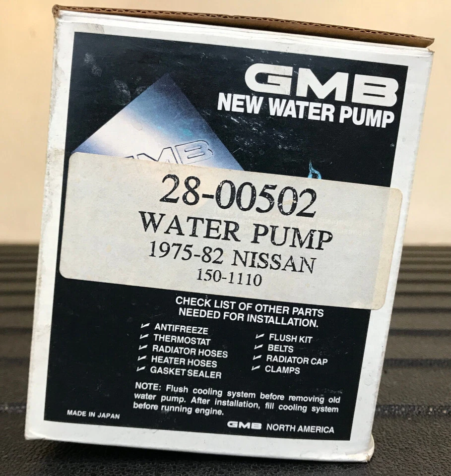 Bomba de agua GMB - 2800502 / 1501110 - Se adapta a Nissan / Datsun 1200 / B210 y 210 Foto 2 de 4