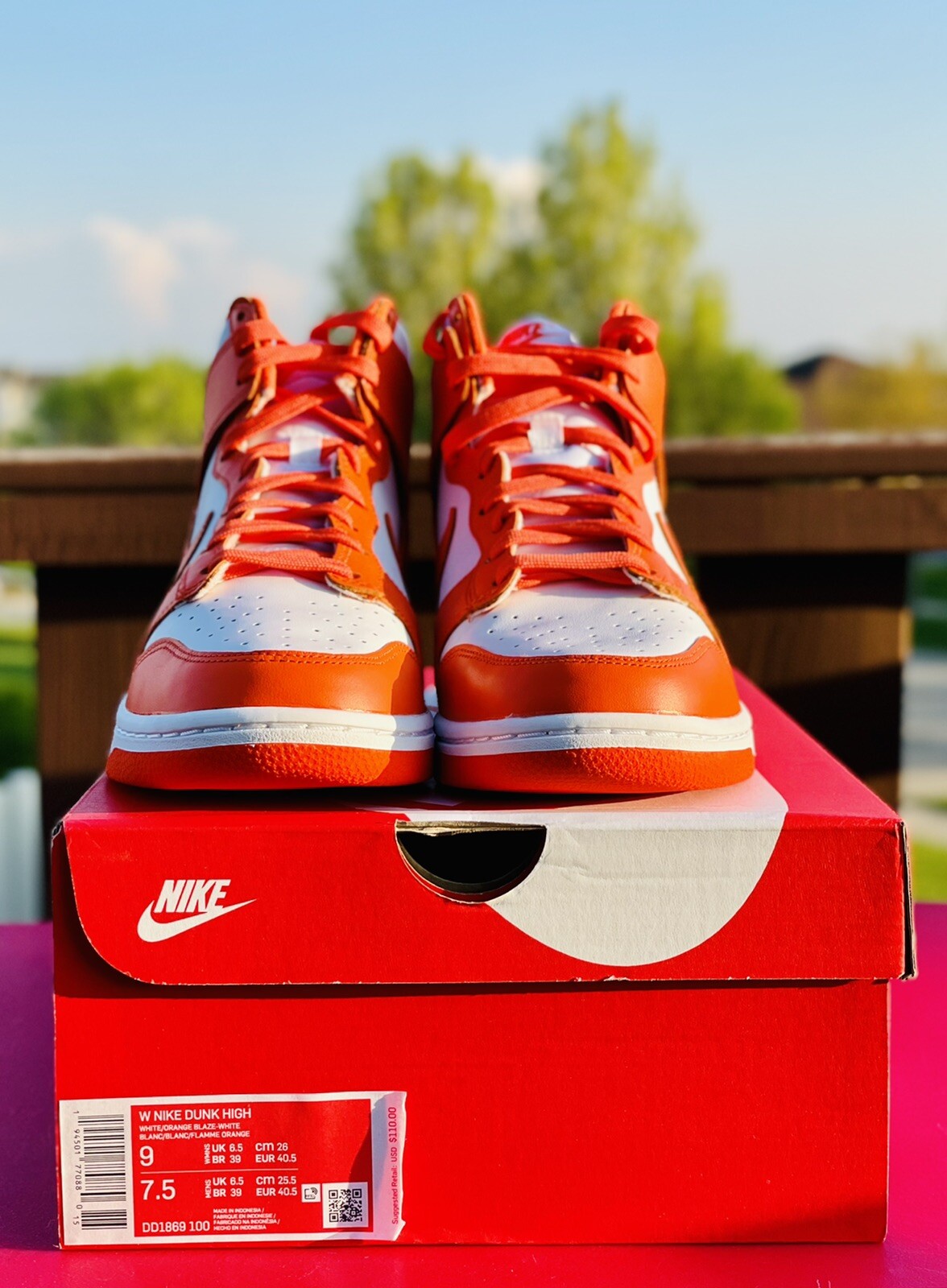 orange nike dunks high top