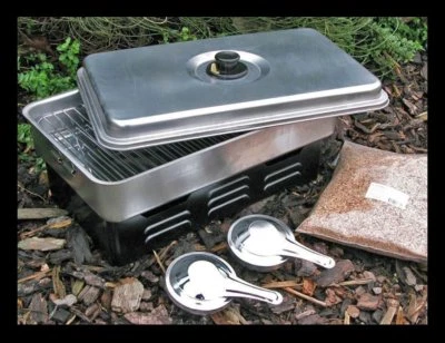 FFT Home Fisch Fleisch Raucher Ofen 2 Brenner BBQ Camping Outdoor Kochen KOSTENLOSE HOLZSPÄNE