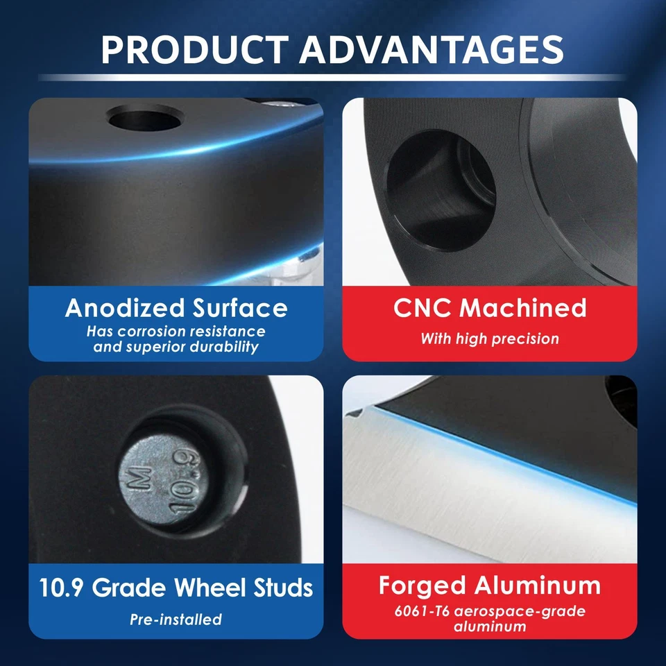 4PC 2" Hubcentric 6x5.5 Wheel Spacers Fits Toyota 4Runner Tacoma Tundra Sequoia - Изображение 4 из 4