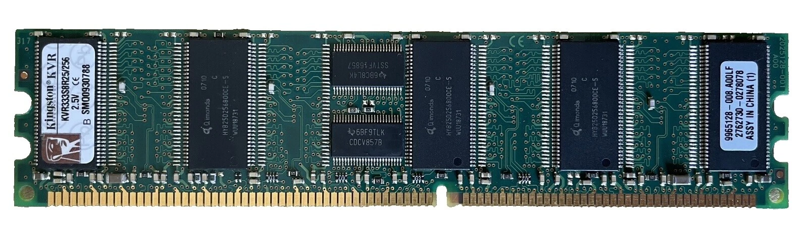 Kingston DIMM Computer Memory (RAM 256 MB Capacity per Module)