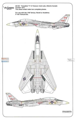 Warbird decals  1/48 ''Canadian'' F-14 Tomcat Cold Lake AB October 1977 48045