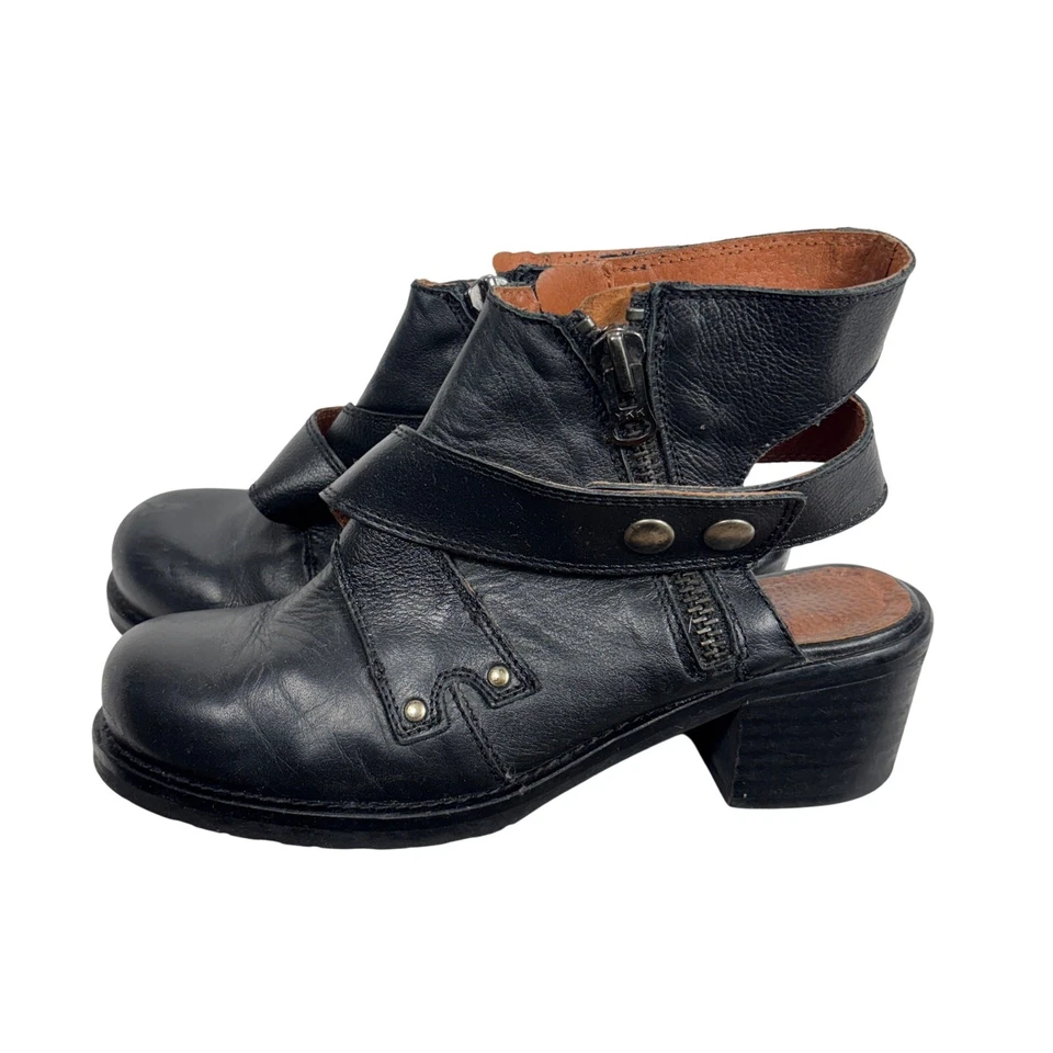 SIXTYSEVEN Botines Moto Cuero Negro Zuecos Hebilla con Tirantes Talla 39 Mujeres 8-8.5 Foto 3 de 4