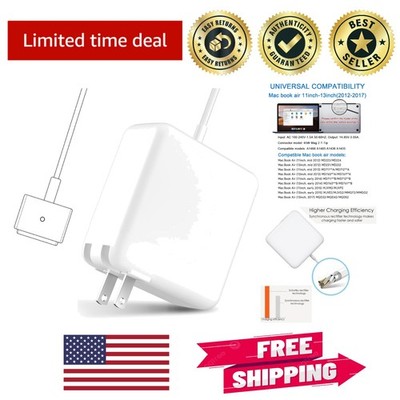 Reliable 45W T-Tip MacBook Air Charger - Fast Charging for 11'' & 13'' Models