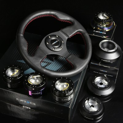NRG 120H HUB+GOLD CHROME GEN2.0 QUICK RELEASE+RED STITCH STEERING WHEEL BLACK