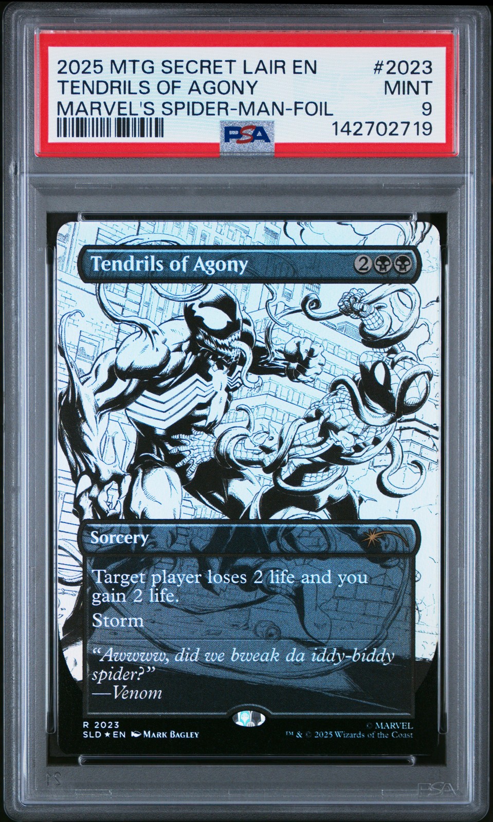 2025 MTG SECRET LAIR DROP #2023 TENDRILS OF AGONY PSA 9