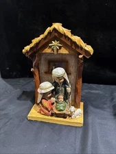 Holy Family Nativity Lamb 7 x 4 1/4 x 2.5 Hand Painted Resin Christmas Figurine