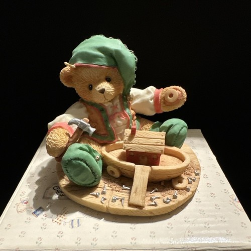 Cherished Teddies 1995 YULE Elf Boat 141143 Santa's Workshop Build Helper NIB