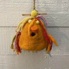 Felted Wool Birdhouse Wild Woolies DZI Hippie  