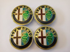 4x 60mm Alfa Romeo Nabendeckel Felgenkappen Gold