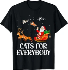 Cats For Everybody Santa Christmas Cat Funny Cat Mom T-Shirt
