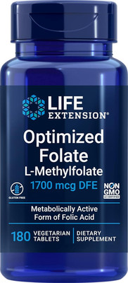 Optimized Folate (L-Methylfolate) 1700 Mcg DFE, 180 Veg Tablets