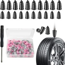 100PCS Rubber Tire Nail Repair Kit Screw In Tire Plugs for Car Truck SUV Van 