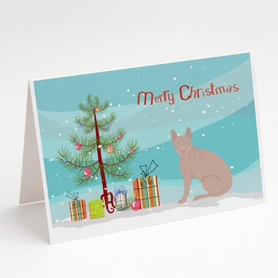 Caroline's Treasures Don Sphynx Cat Merry Christmas Greeting Cards Pack of 8