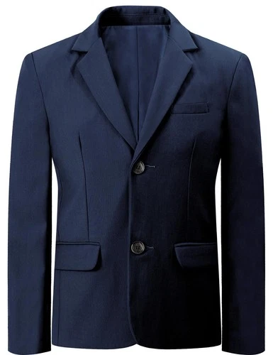 Boys Suit Jacket, Kid Wedding Casual Solid Color Blazer, Navy Blue UK 9-10yrs