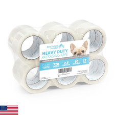 Blue Summit Supplies Clear Packing Tape Refills Bulk, 12 Pack, Heavy Duty Packag