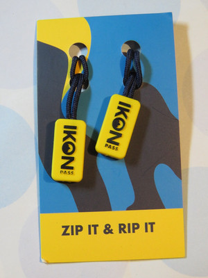 2 Zip It - Zipper Pull Cord Detachable Sliders - IKON SKI PASS: 50+ Resorts