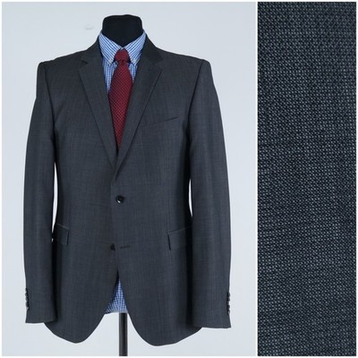 Wolle Super 100s Blazer 40R UK Größe STRELLSON Herren Grau Sport Mantel Jacke
