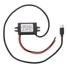 DC 12V/24V to 5V 3A 15W Step Down Converter Type-C Straight Connector 