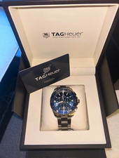 TAG Heuer Formula 1 CAZ111B 43mm Blue Dial Quartz Chrono Date Box Papers 2019