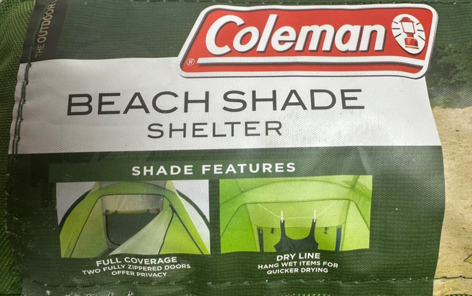 Carpa refugio sombra playa Coleman protección UV UPF 50+ verde 90" x 52,5" x 57" Foto 4 de 4