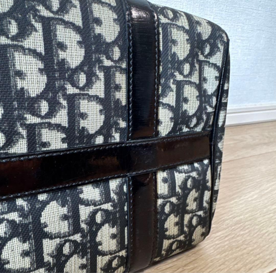 CHRISTIAN DIOR Canvas Leather Mini Boston Bag Black Oblique Hardware Vintage thumbnail 10