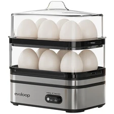 Rapid Egg Cooker Electric 12 Eggs Capacity, Soft, Medium, Hard Boiled, Poache...