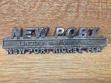 Vintage New Port Richey Lincoln Mercury Trunk Dealer Badge Emblem Newport Fla