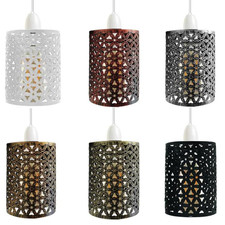 Ceiling Light Shades Easy Fit Drum Cage Lampshade Vintage Metal Pendant