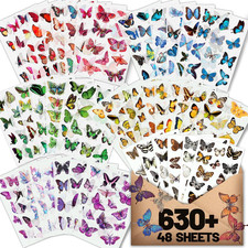 Butterfly Stickers, Flower Stickers for Scrapbooking, Journaling Nature
