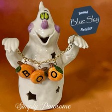 Blue Sky Clayworks BOO GHOST Small Halloween Candle House NWT Brand Retailer