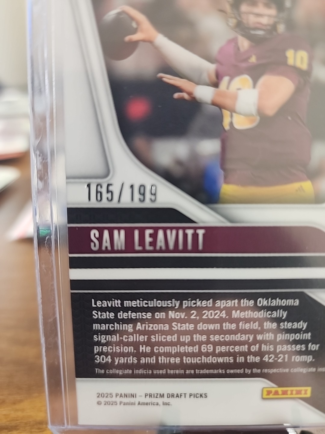 2025 Prizm Draft Picks- Sam Leavitt Rated Prospect Numbered 165/199