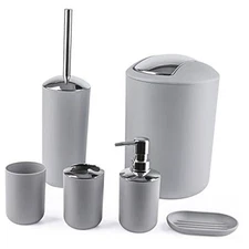  Bathroom Accessories - 6 Piece Plastic Gift Toothbrush Holder,Toothbrush 