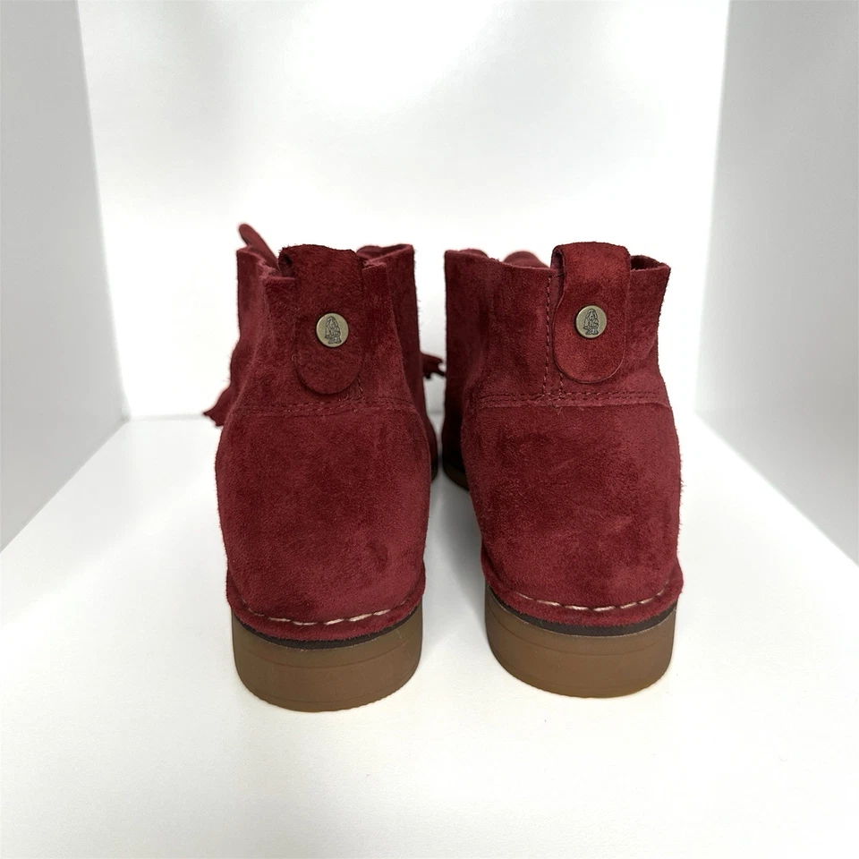 Hush Puppies Women’s Cyra Catelyn Red Leather Ankle Boots Size 9.5 - Image 3 of 4