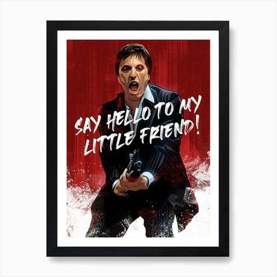 Scarface Al Pacino Kunstdruck gerahmt Wandbild Poster Leinwanddruck Bild