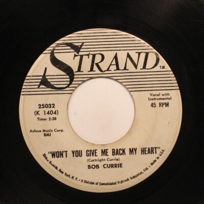 Hear! Rockabilly 45 Bob Currie - Wont You Give Me Back My Heart / Count Seven St