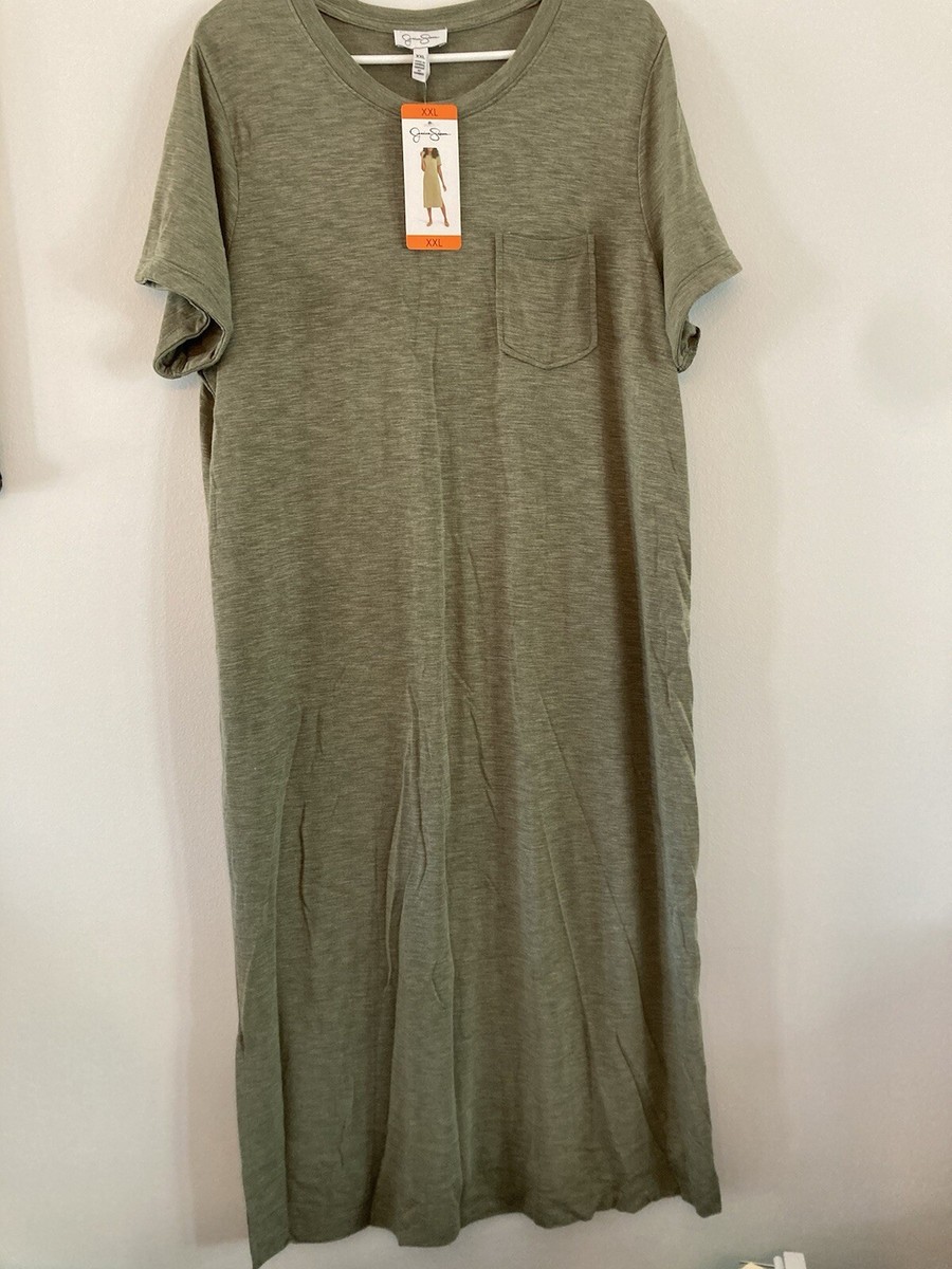 Jessica Simpson Womens Sz XXL Green Maxi T-Shirt Dress Short Sleeve | eBay