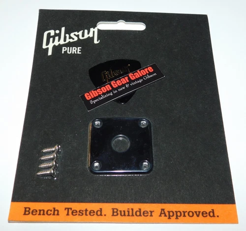 Gibson Les Paul Jack Plate Black Input Cord Output Guitar Parts Custom R9 HP NOS