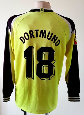 Borussia Dortmund 1995 - 1996 Home football Nike long sleeve jersey #18 Ricken 