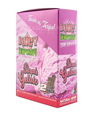 Juicy Jay s Wraps -purple Gelato-Full Box-25ct/Box-2 wraps/pack
