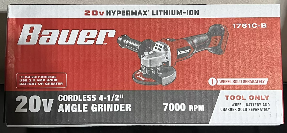 BAUER 4 1 2 ANGLE GRINDER 20V eBay