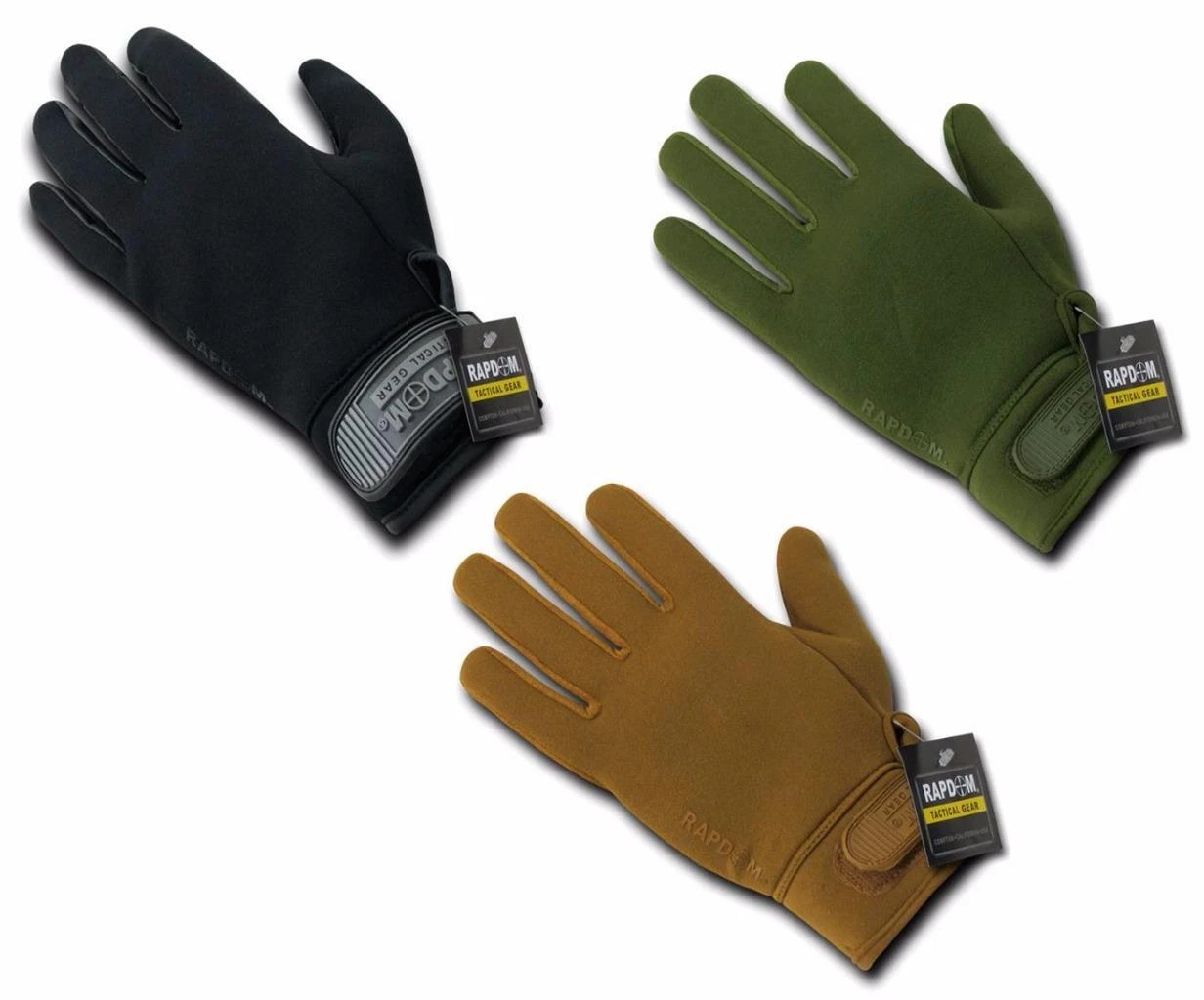 Tactical Neoprene Patrol Gloves Rapdom T13 BLK COYOTE ODG